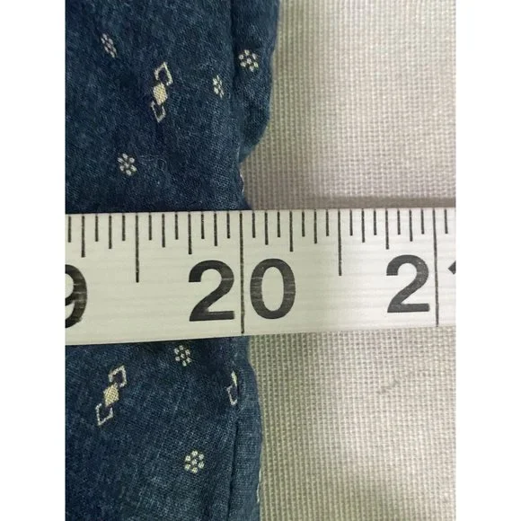 Lauren Ralph Lauren Women’s King Sleeve Ruffle Blouse 100% Cotton Navy Sz Small - Picture 3 of 9